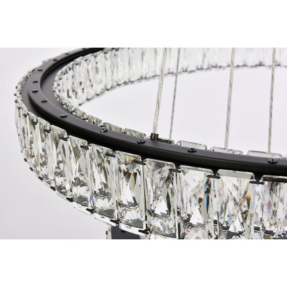 Monroe 41 inch LED four ring chandelier in black. Picture 4