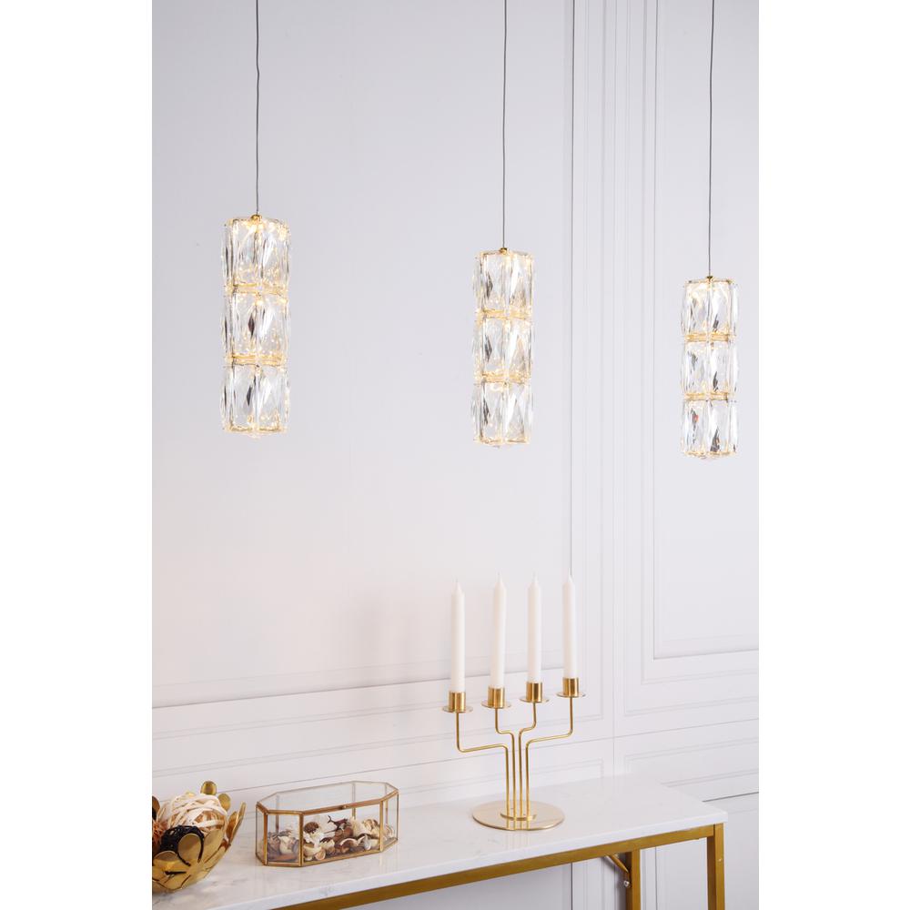 Polaris LED light gold Pendant Clear Royal Cut Crystal. Picture 7