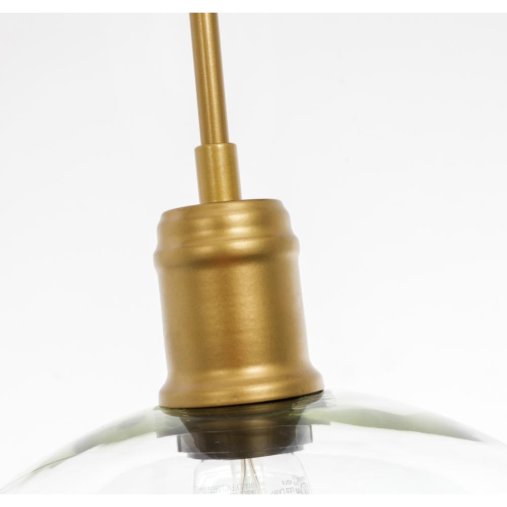 Emett 1 light Brass and Clear glass pendant. Picture 9