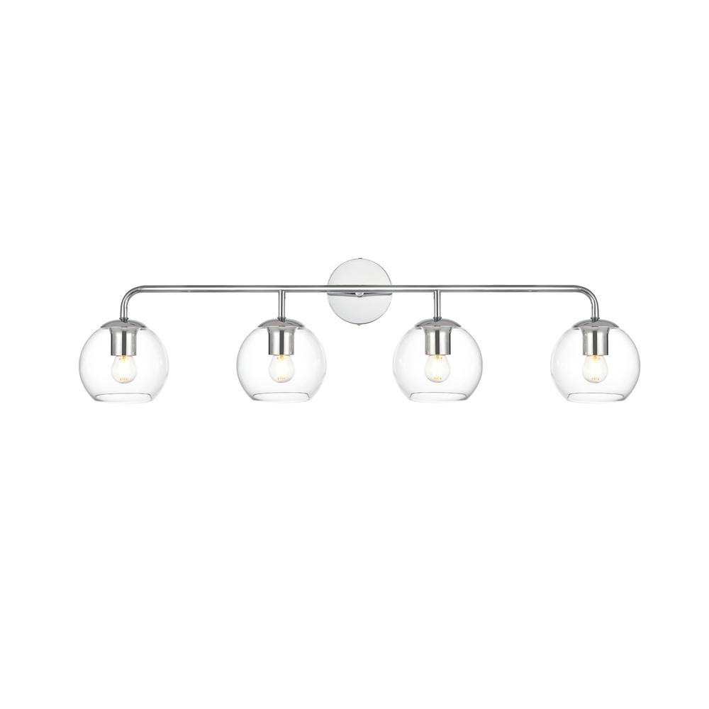 Genesis 4 light Chrome and Clear Bath Sconce. Picture 1