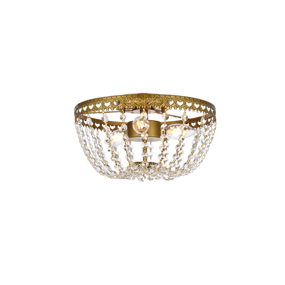 Kylie 12 inch flush mount in brass. Picture 1