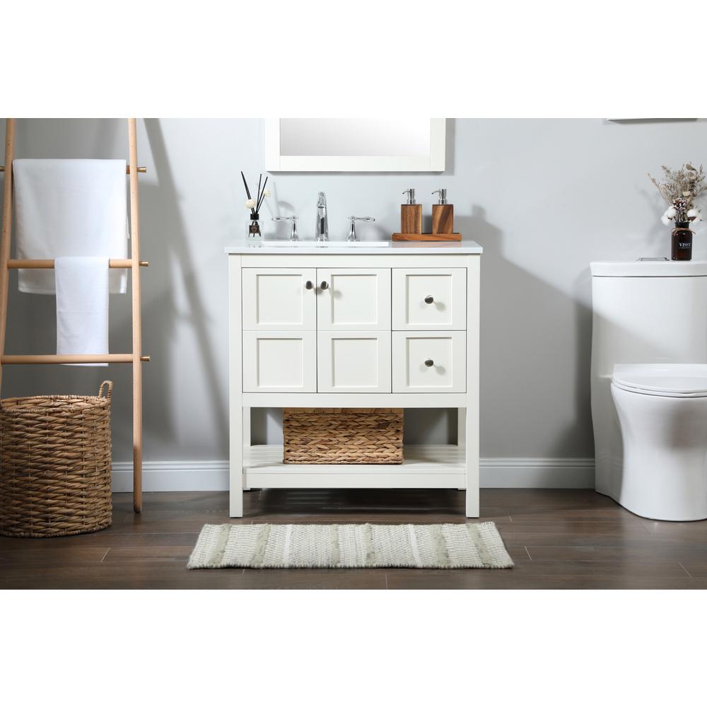 32 inch Single bathroom vanity in white. Picture 14