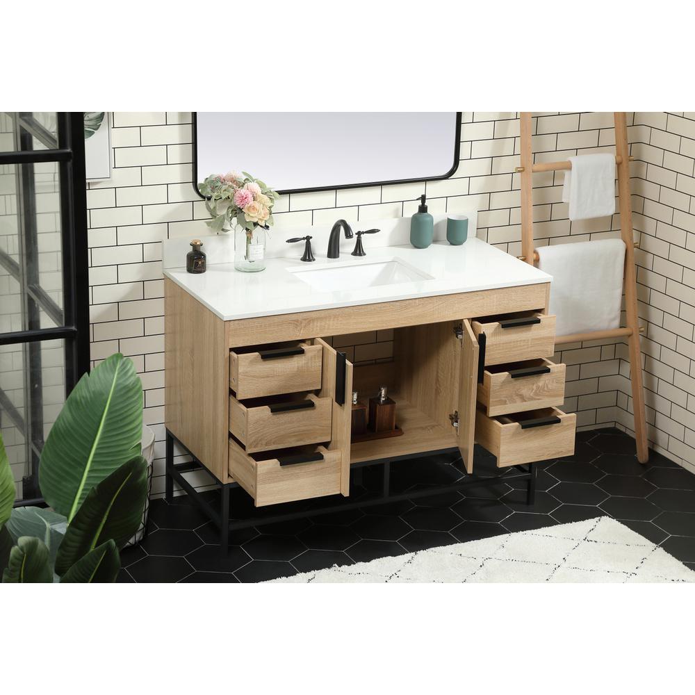 48 inch Single bathroom vanity in mango wood with backsplash. Picture 3