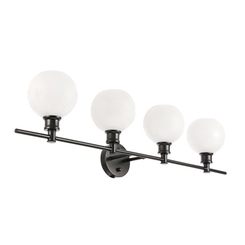 Collier 4 light Black and Frosted white glass Wall sconce. Picture 8