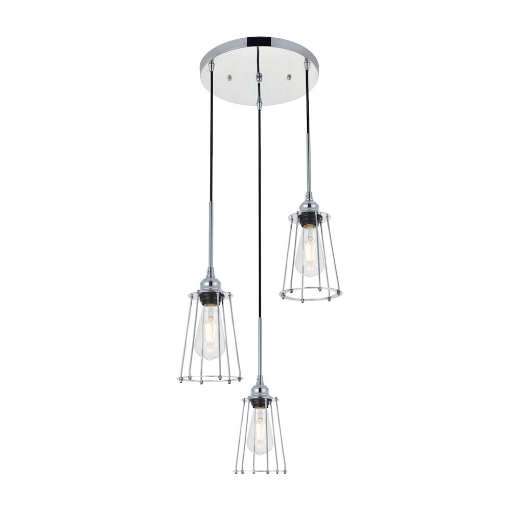 Auspice 3 Light Chrome Pendant. Picture 7