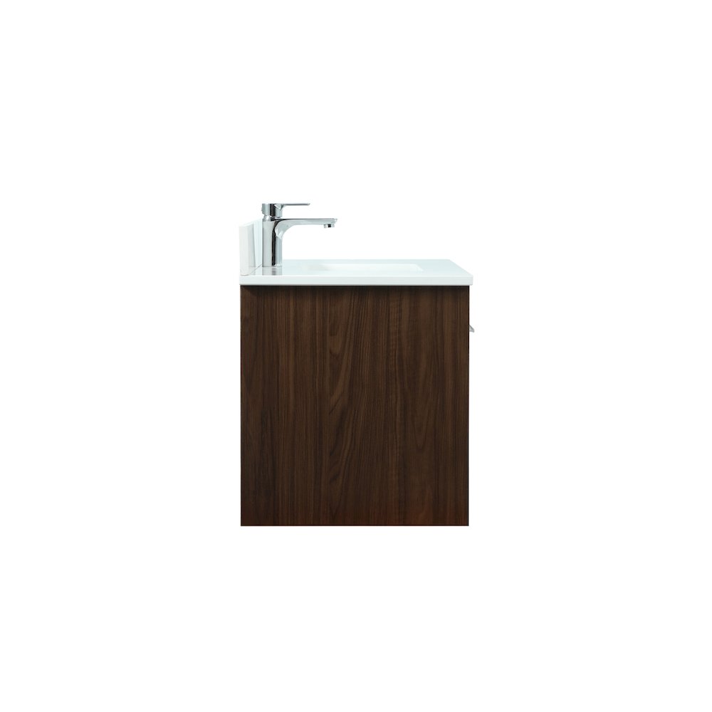36 Inch Single Bathroom Vanity In Walnut With Backsplash. Picture 15