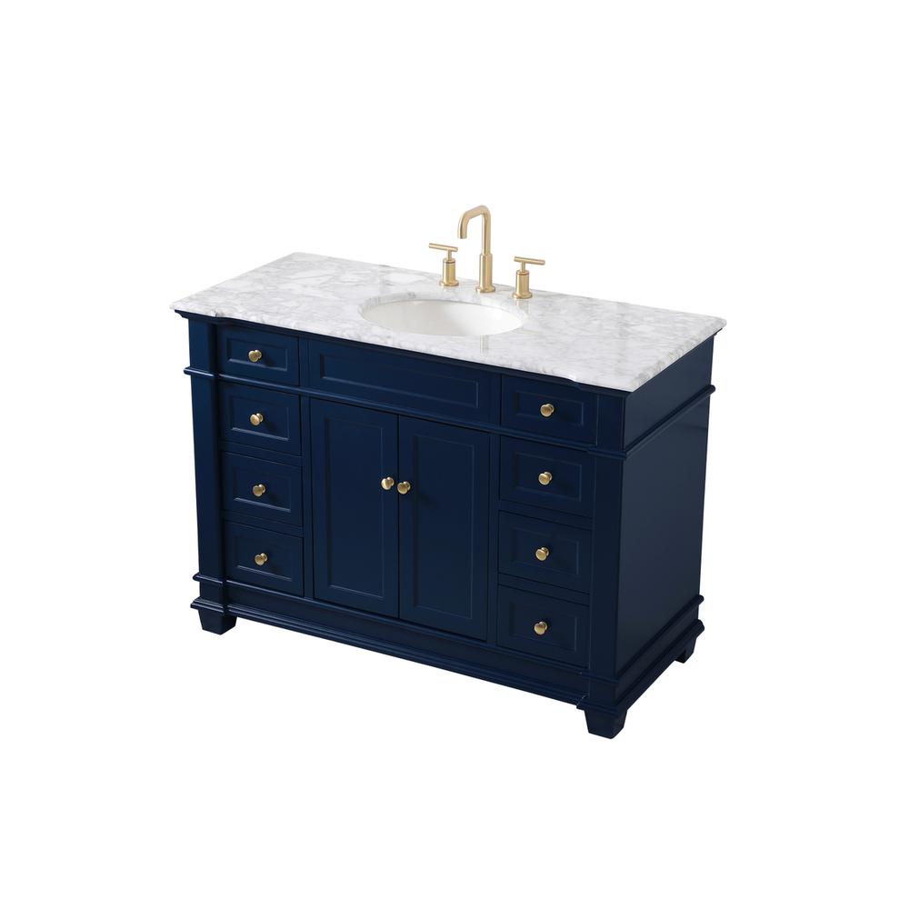 48 inch Single Bathroom Vanity set in Blue. Picture 8