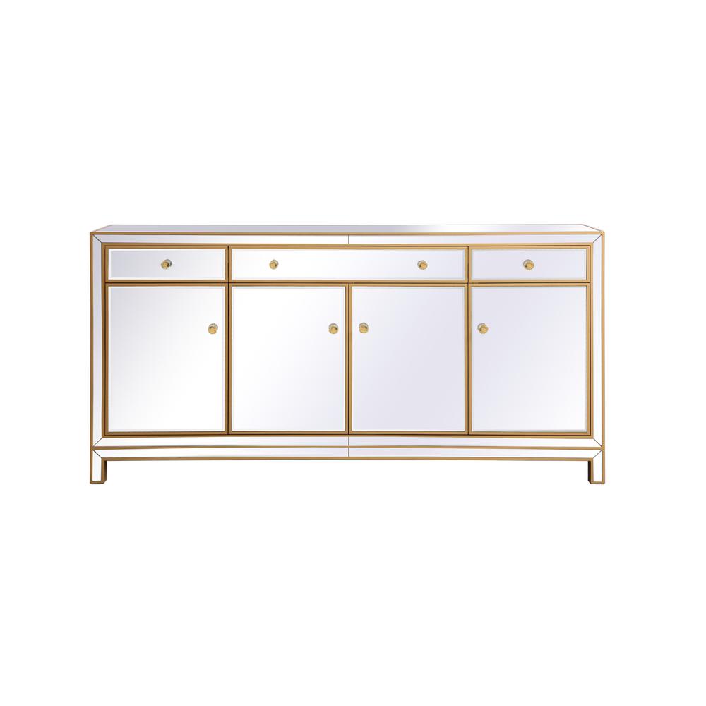 Reflexion 72 in. mirrored credenza in gold. Picture 1