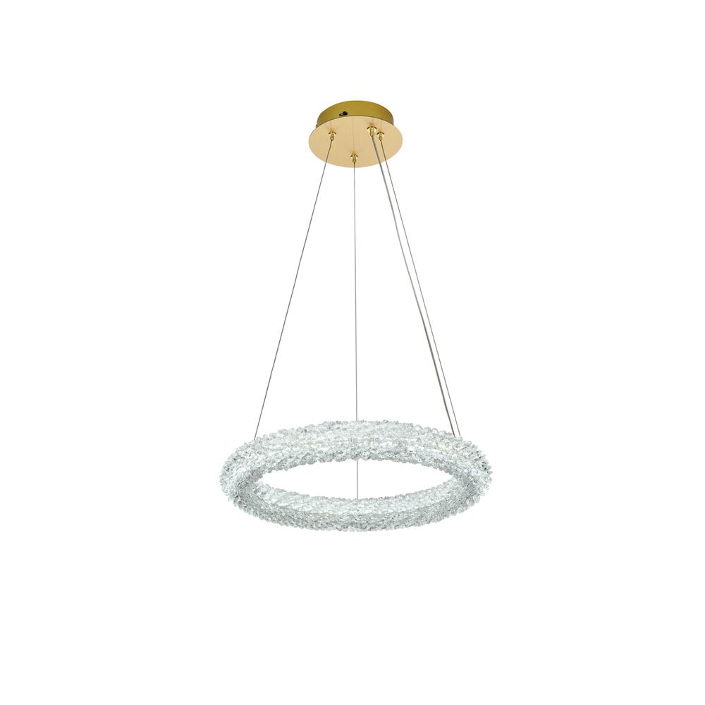 Bowen 18 inch Adjustable LED Chandelier in Satin Gold. Picture 3