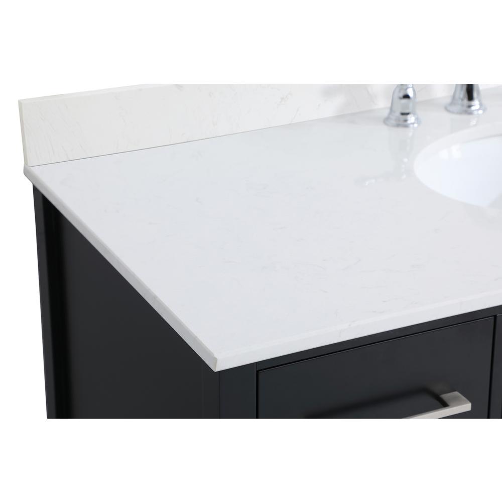 48 inch Single Bathroom Vanity in Black with Backsplash. Picture 11
