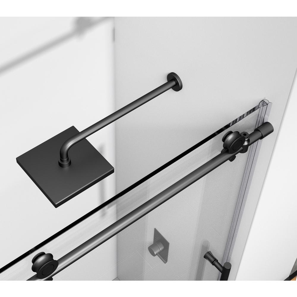 Frameless shower door 48 x 76 Matte Black. Picture 5