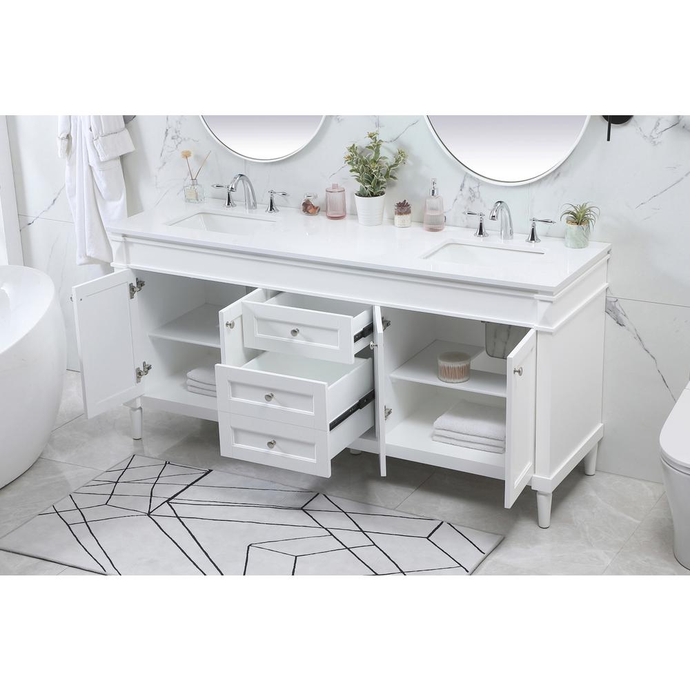 72 inch double bathroom vanity in white. Picture 3