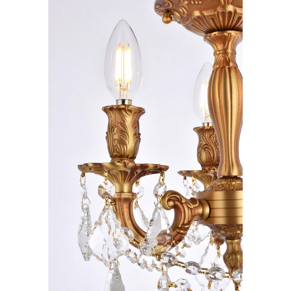 Rosalia 3 light French Gold Flush Mount Clear Royal Cut Crystal. Picture 4