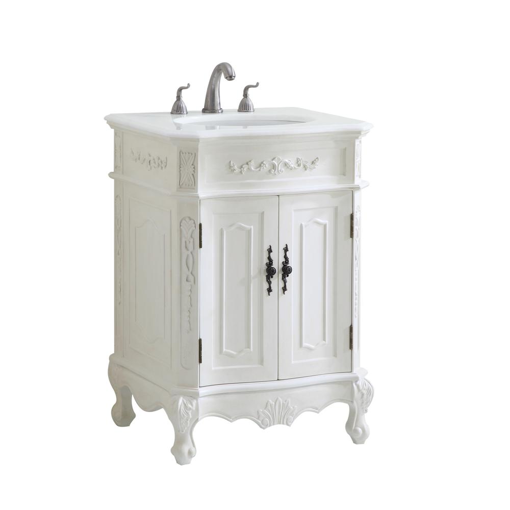 24 inch Single Bathroom vanity in Antique White. Picture 13