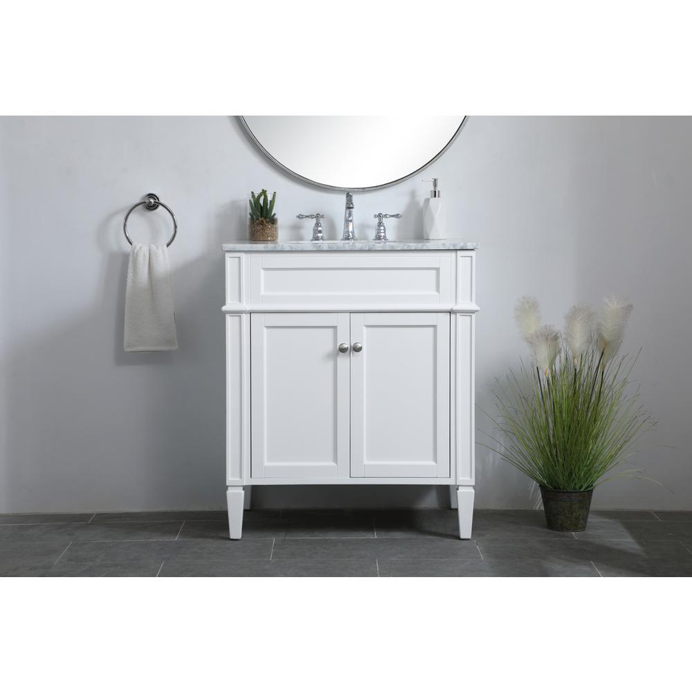 30 inch Single bathroom vanity in White. Picture 14