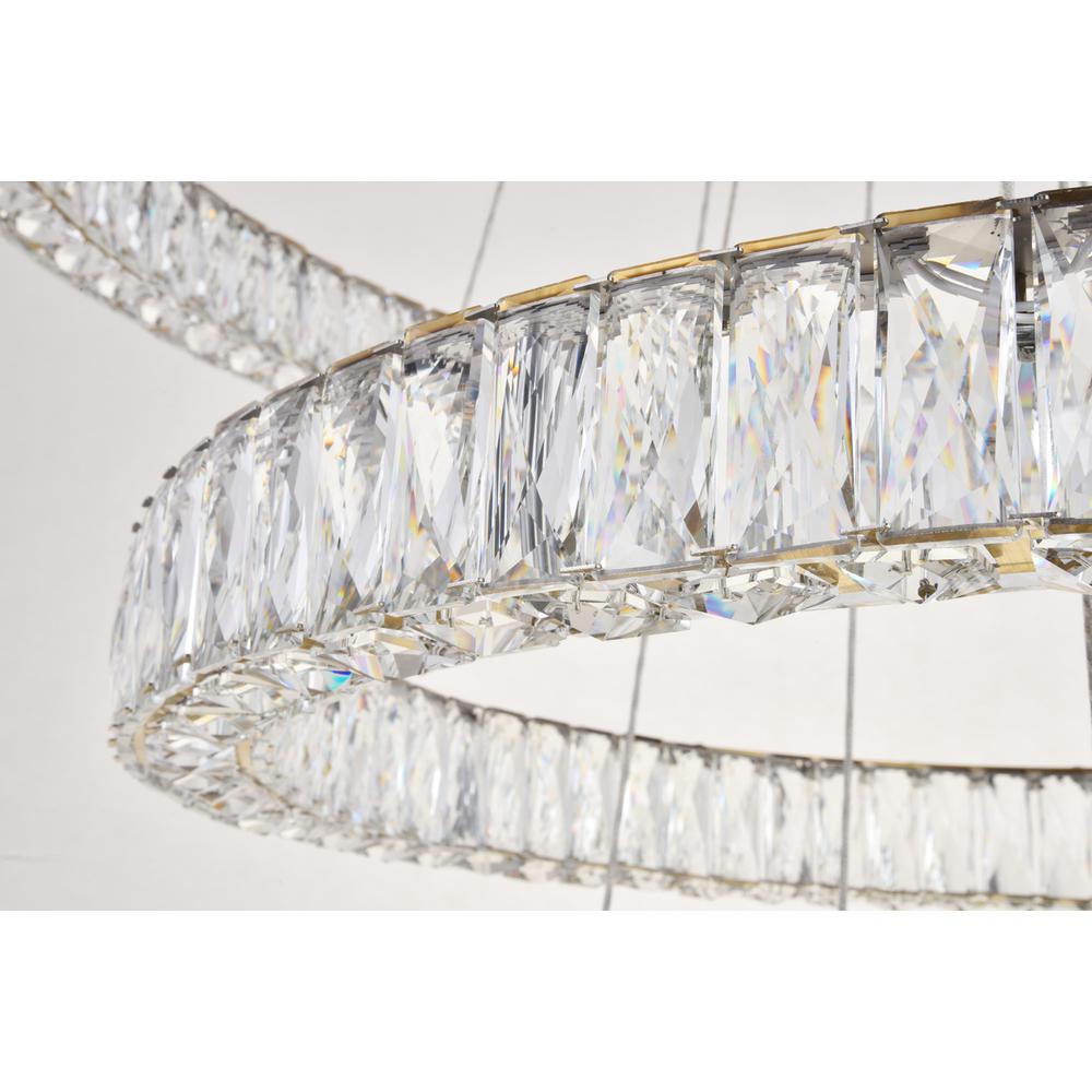 Monroe Integrated LED light Gold Chandelier Clear Royal Cut Crystal. Picture 4