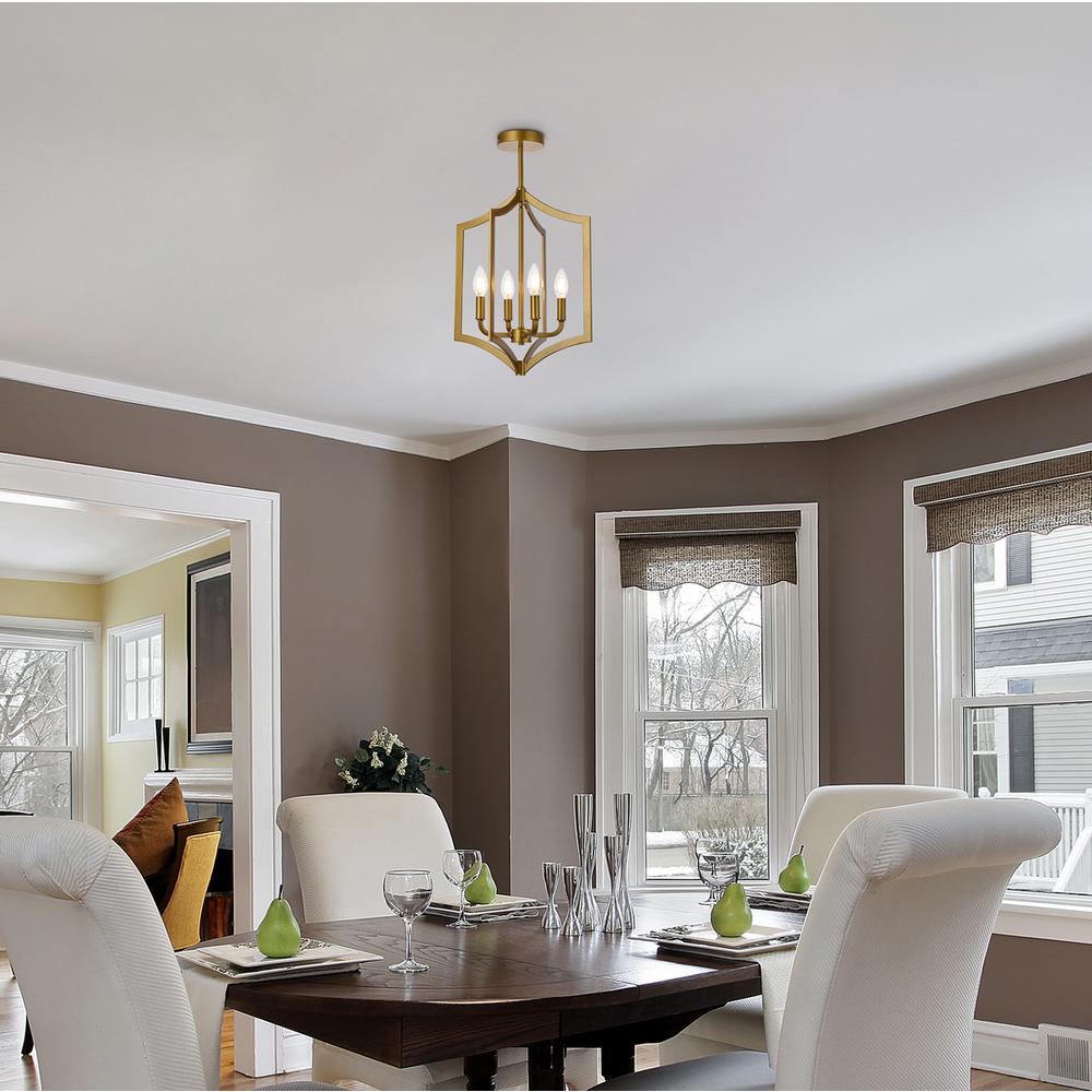 Kiera 4 lights pendant in brass. Picture 7
