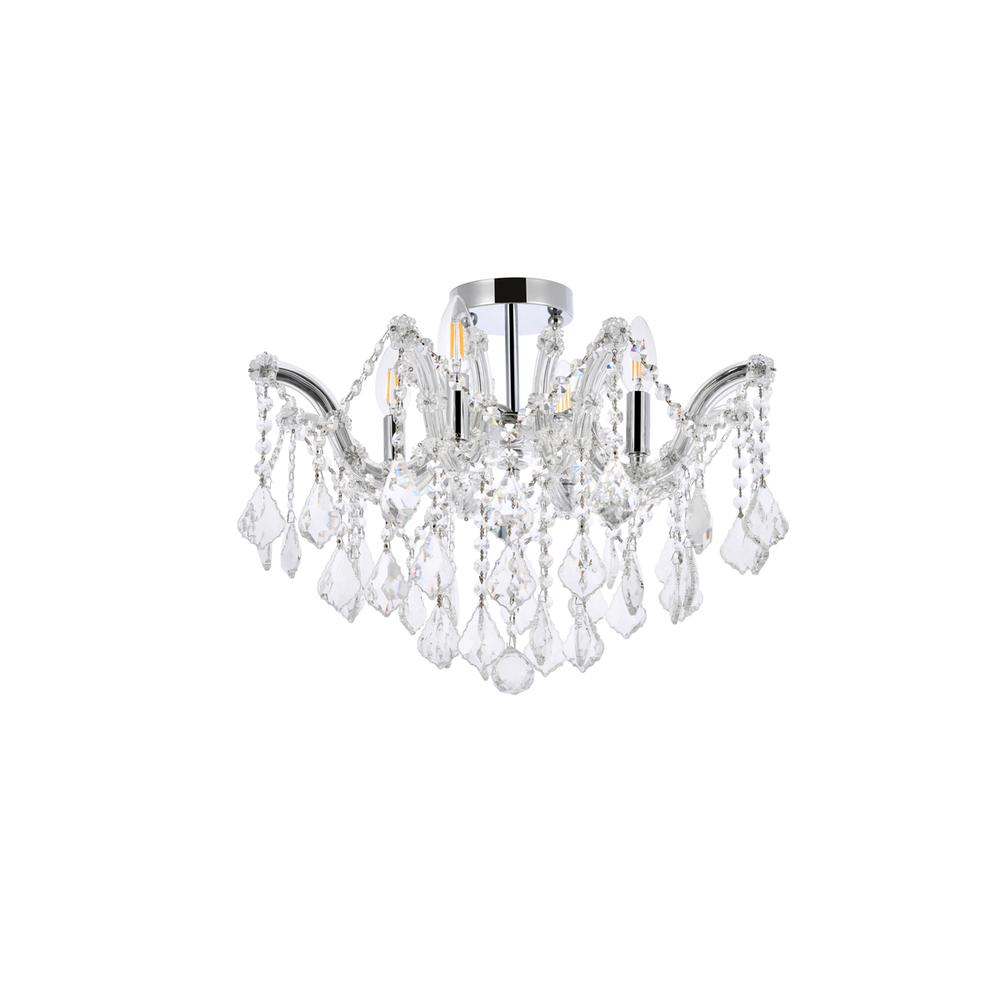 Maria Theresa 4 light Chrome Flush Mount Clear Royal Cut Crystal. Picture 6