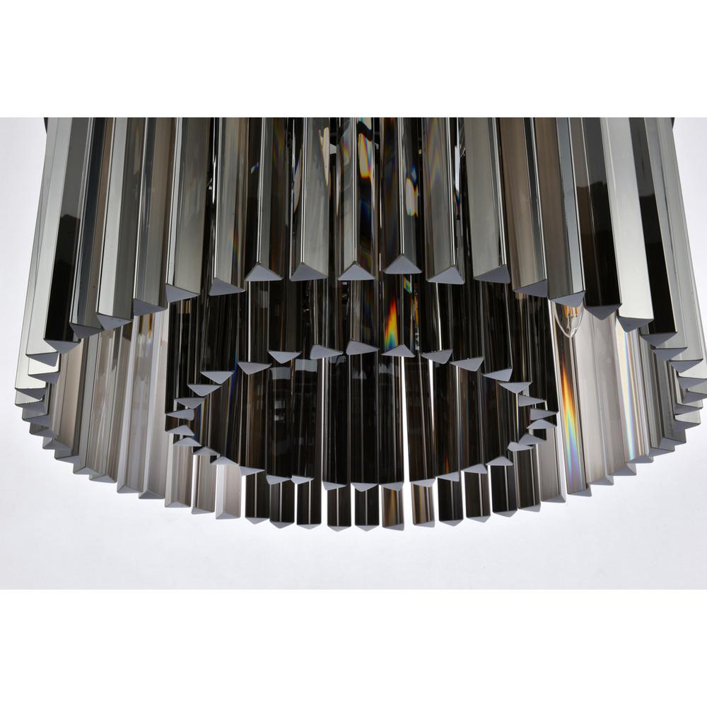 Sydney 8 light Matte Black Flush Mount Silver Shade (Grey) Royal Cut Crystal. Picture 3