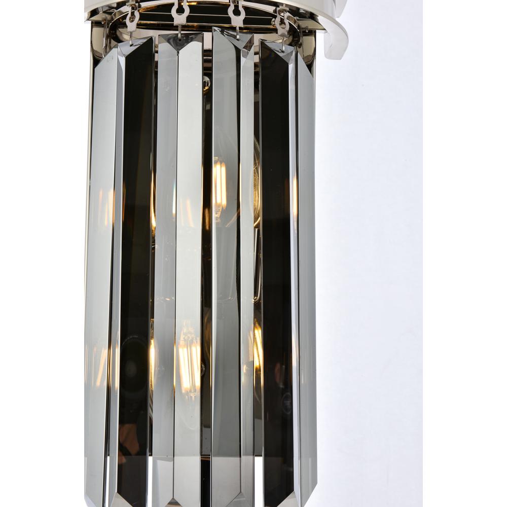 Sydney 2 light polished nickel Wall Sconce Silver Shade (Grey) Royal Cut Crystal. Picture 5