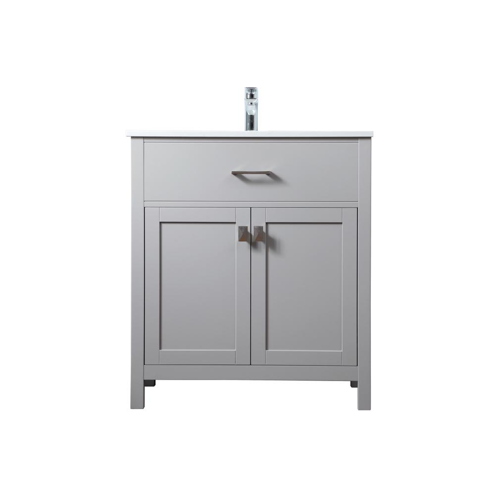 30 Inch SIngle Bathroom Vanity In Grey. Picture 1