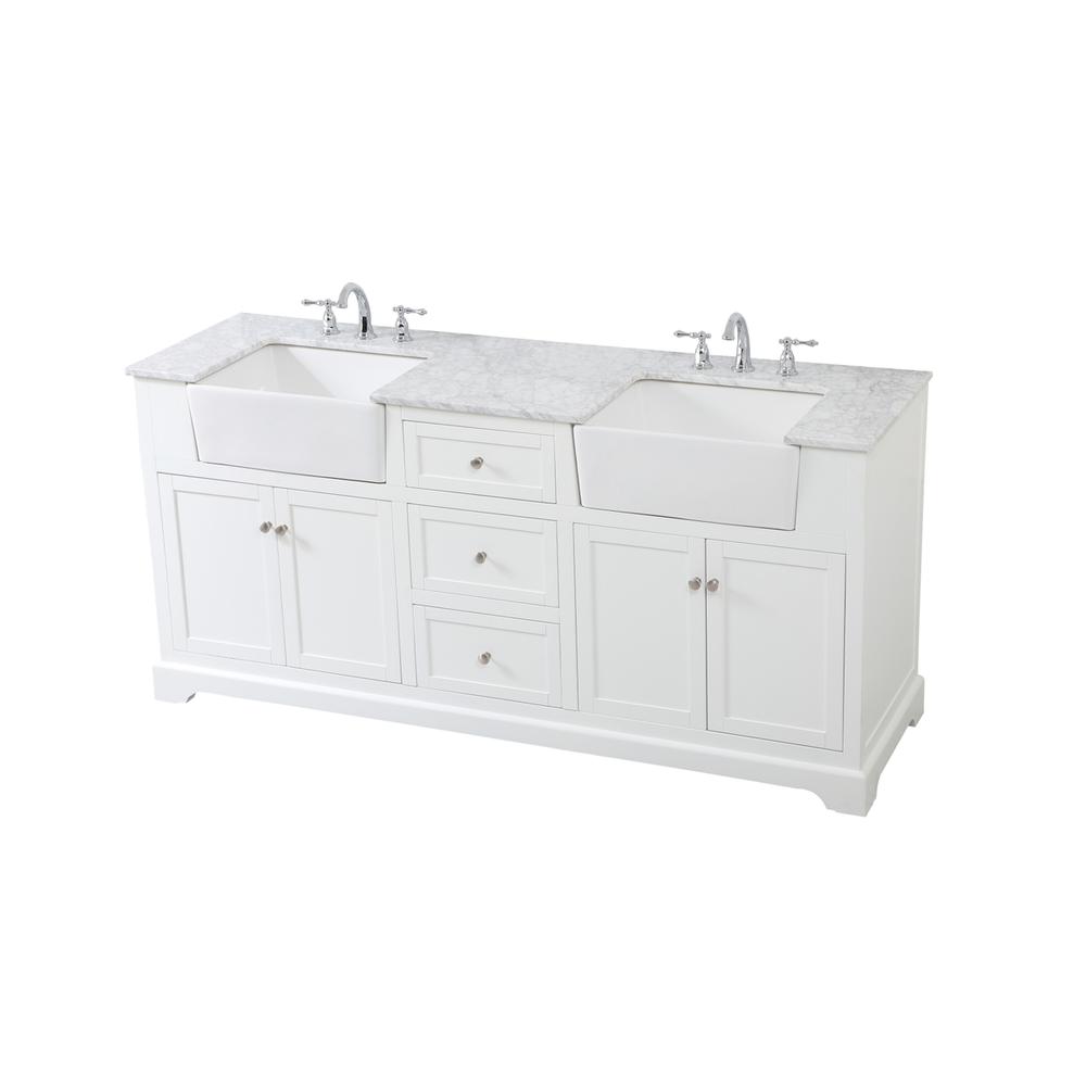 72 inch double bathroom vanity in white. Picture 8
