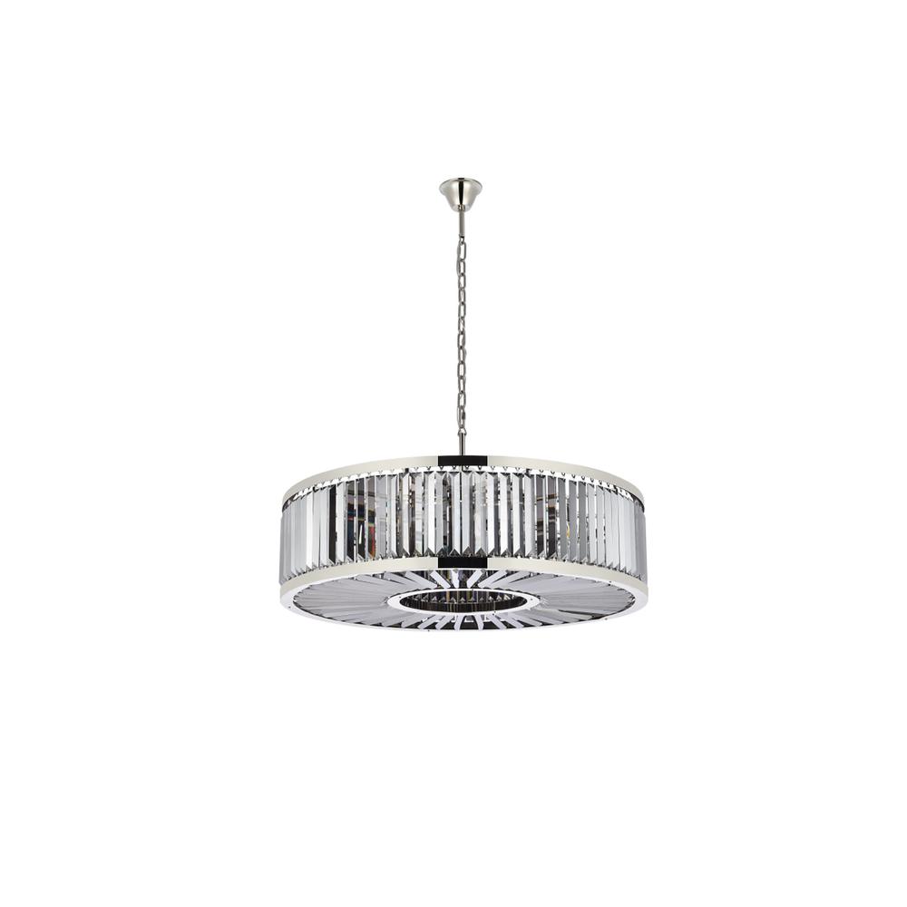 Chelsea 10 light polished nickel Chandelier Silver Shade. Picture 6
