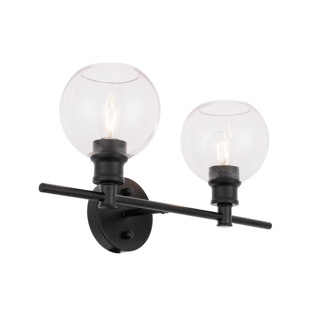 Collier 2 light Black and Clear glass Wall sconce. Picture 7