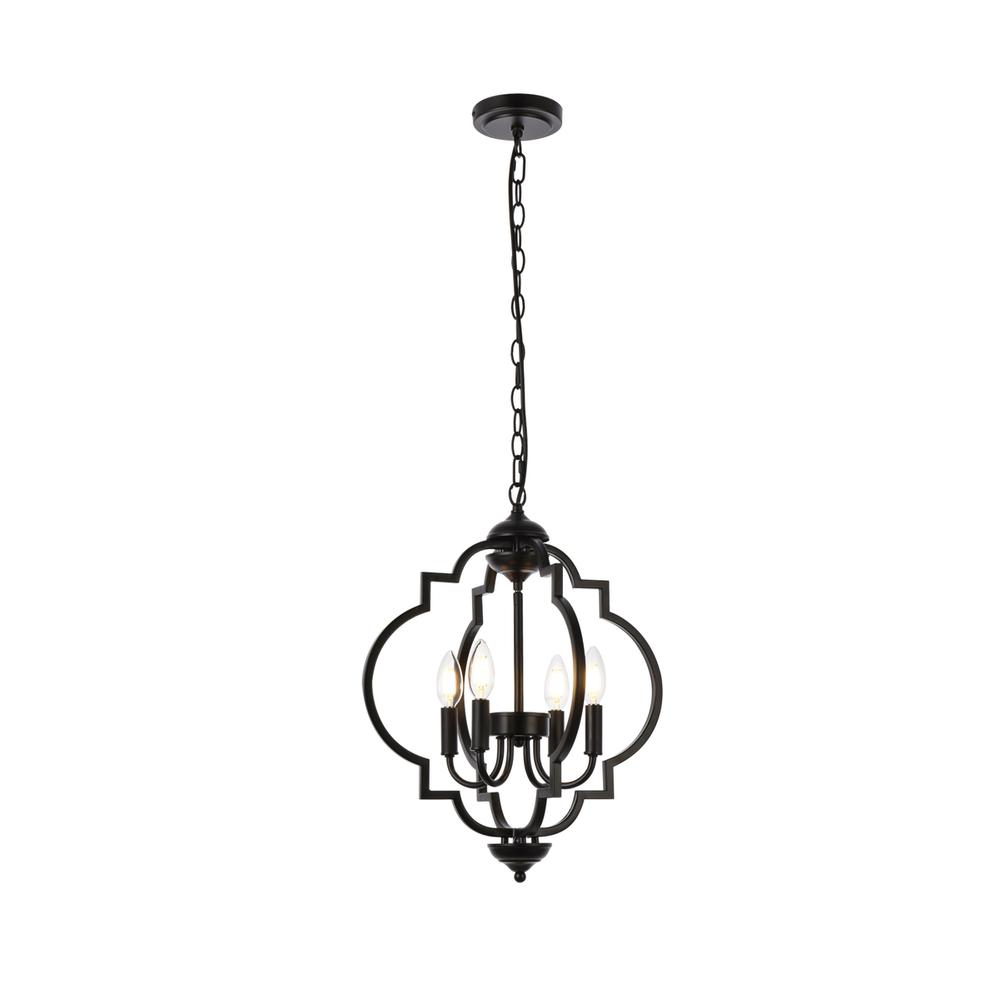 Sandara 4 lights pendant in black. Picture 1