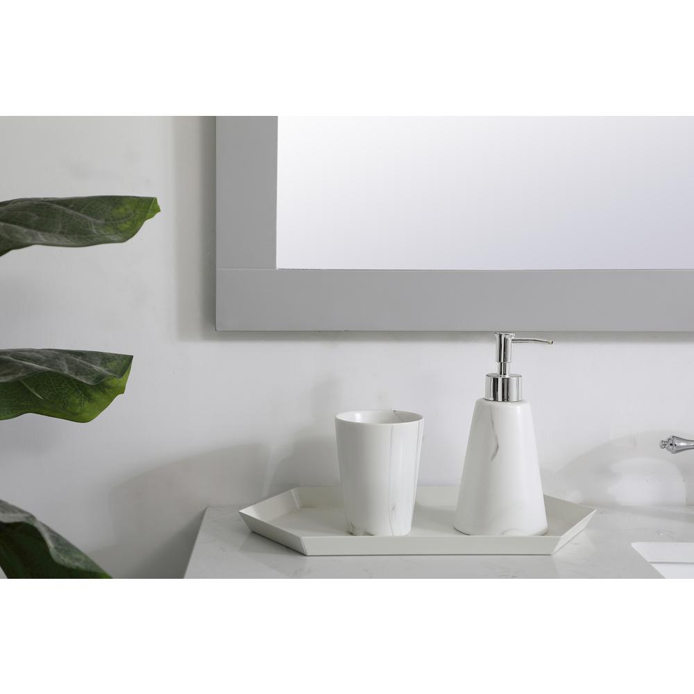 Aqua rectangle vanity mirror 48 inch in Grey. Picture 4