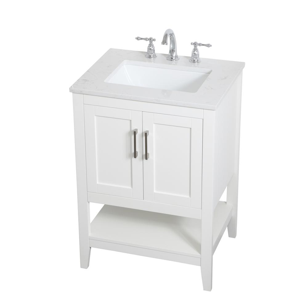 24 inch Single Bathroom Vanity in White. Picture 7