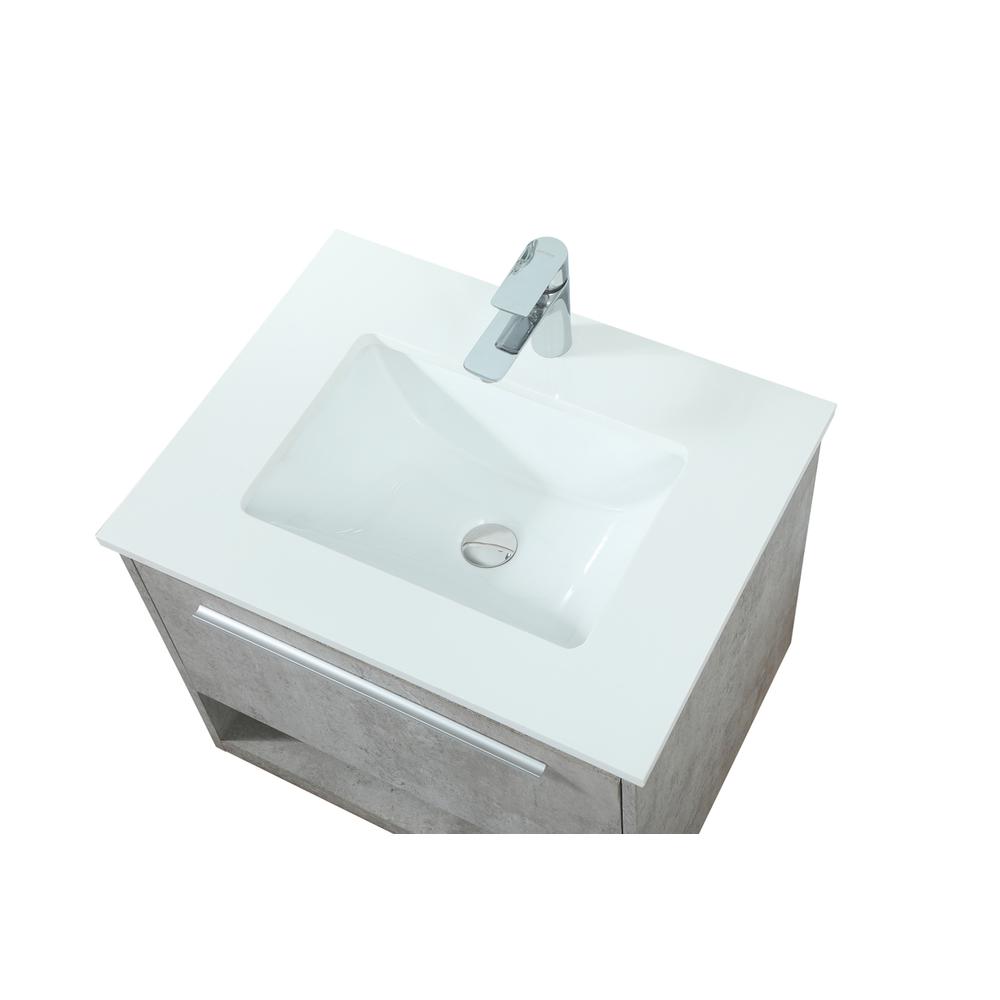 24 inch Single bathroom vanity in concrete grey. Picture 10