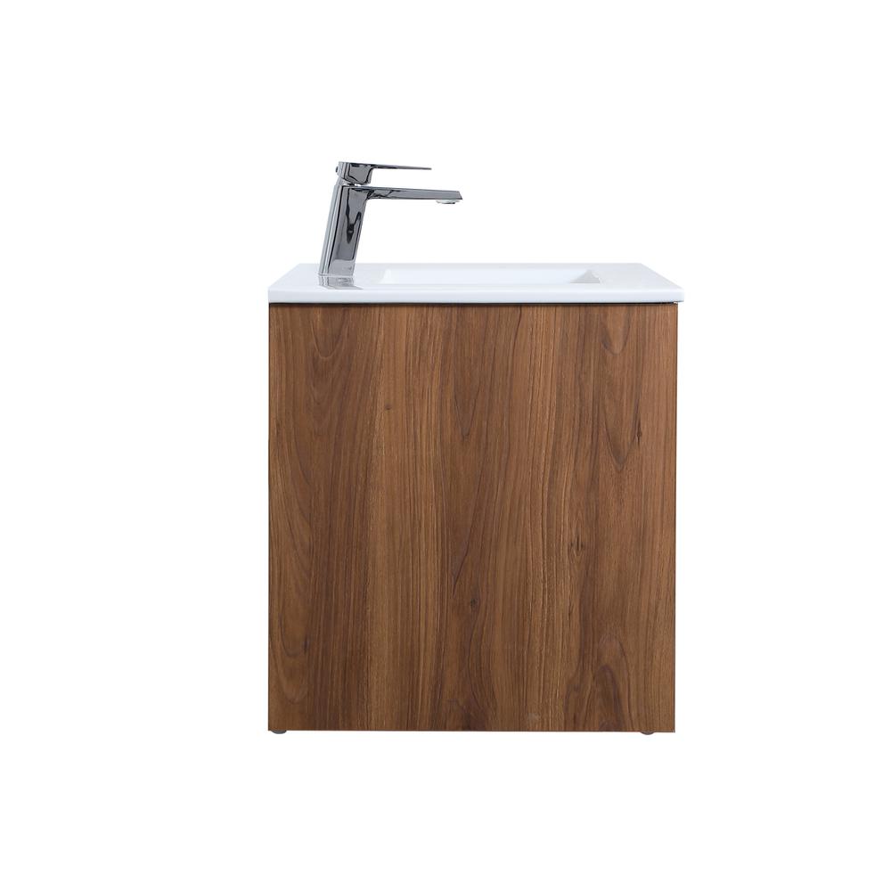 36 inch  Single Bathroom Floating Vanity in Walnut Brown. Picture 11