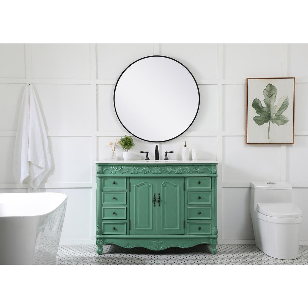 48 inch Single Bathroom vanity in vintage mint. Picture 4