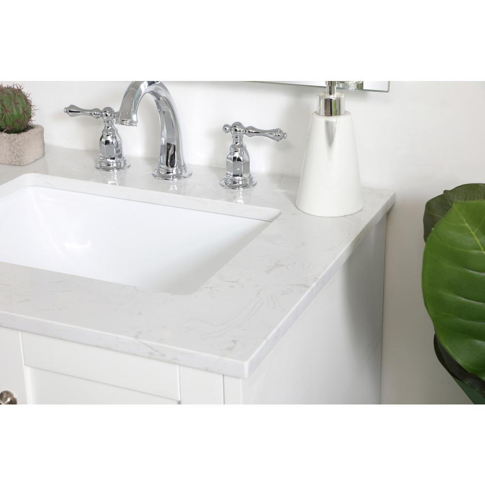 24 inch Single Bathroom Vanity in White. Picture 4