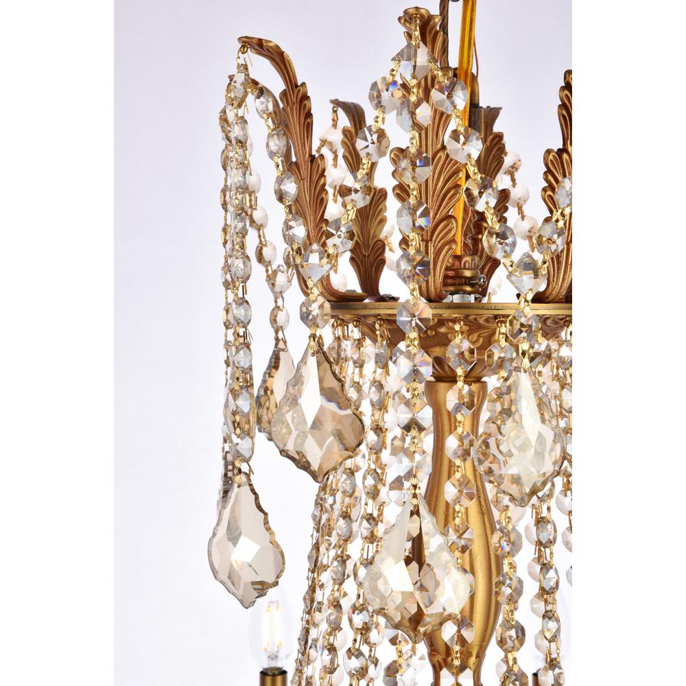 Rosalia 10 light French Gold Chandelier Golden Teak (Smoky) Royal Cut Crystal. Picture 5