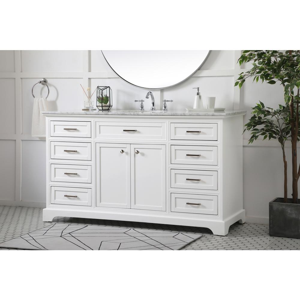 60 inch Single bathroom vanity in white. Picture 2