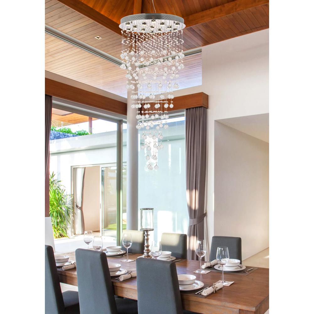 Galaxy 13 light Chrome Chandelier Clear Royal Cut Crystal. Picture 7