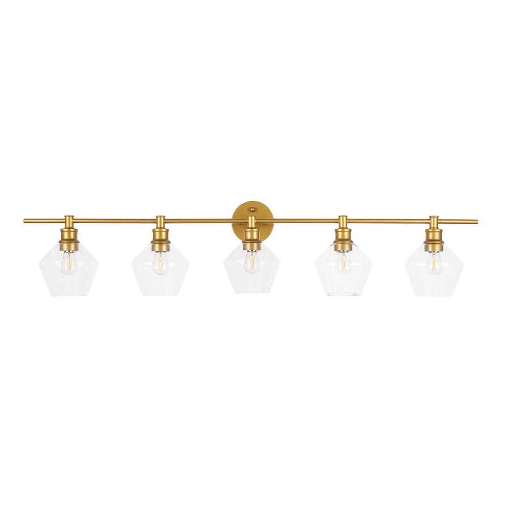 Gene 5 light Brass and Clear glass Wall sconce. Picture 10