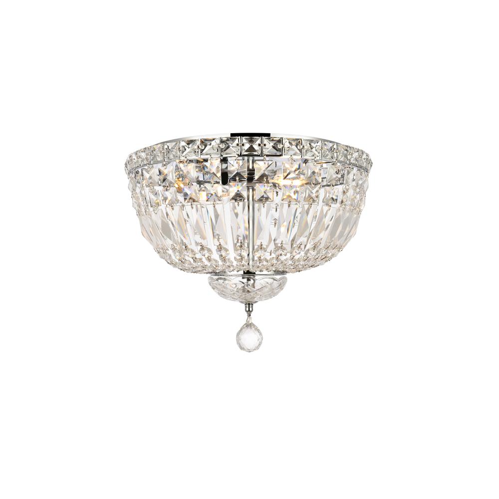 Tranquil 4 light Chrome Flush Mount Clear Royal Cut Crystal. Picture 1