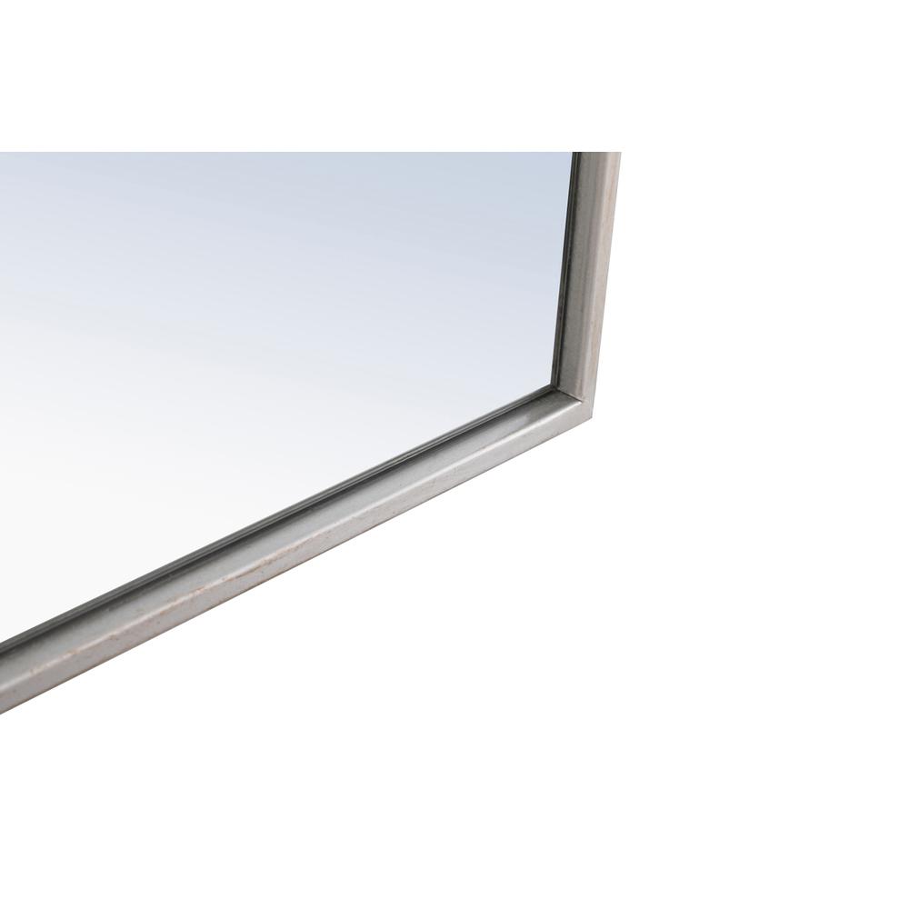 Metal frame Rectangle Mirror 18 inch Silver. Picture 9