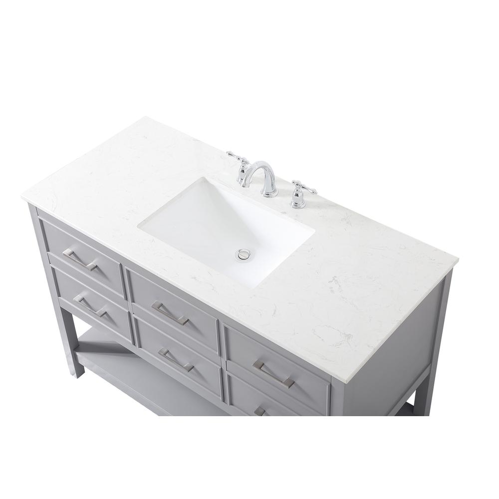 48 inch Single bathroom vanity in gray. Picture 10