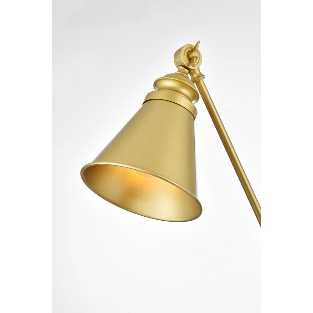 Van 1 light Brass swing arm plug in wall sconce. Picture 3