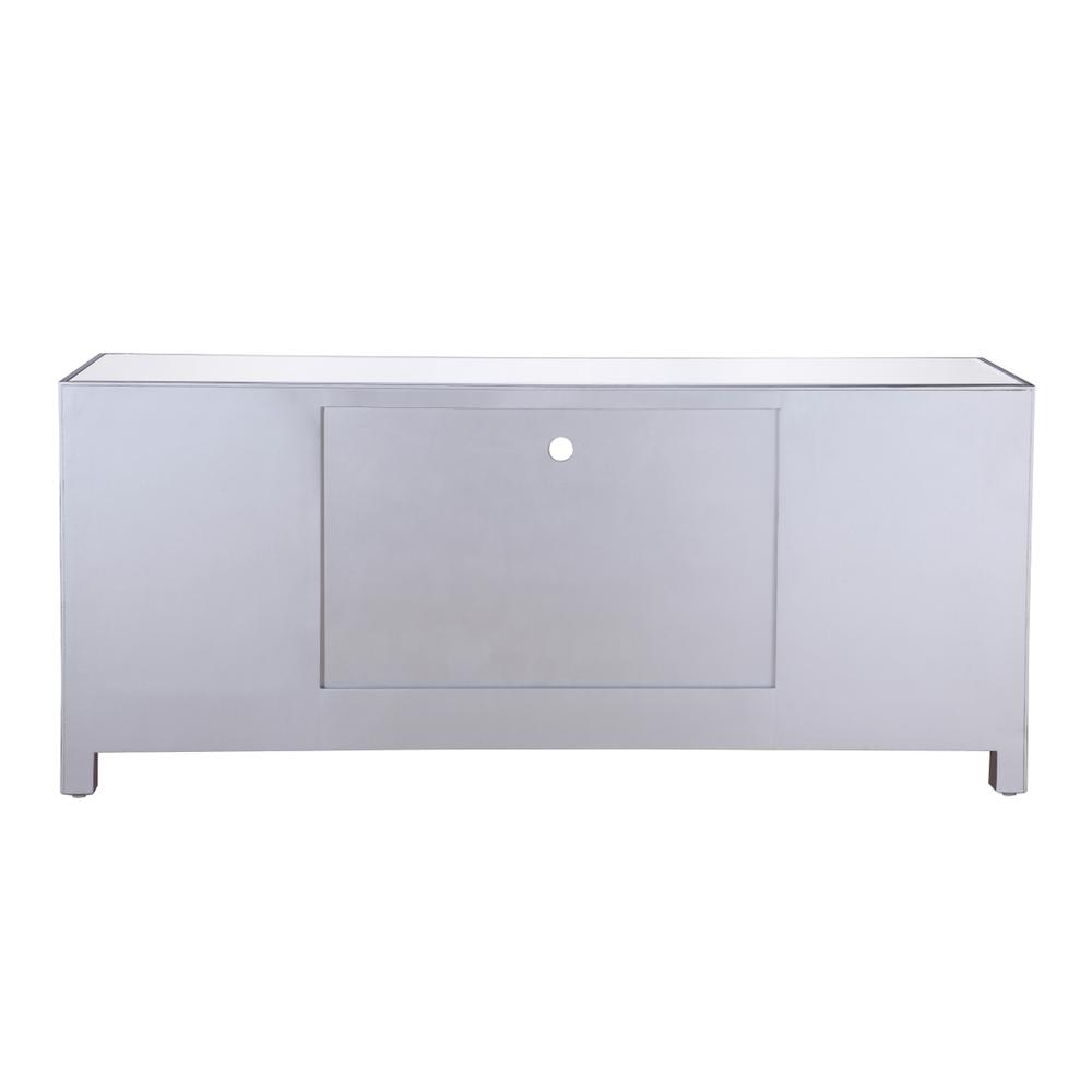 60 in. mirrored TV stand with crystal fireplace insert in antique silver. Picture 9