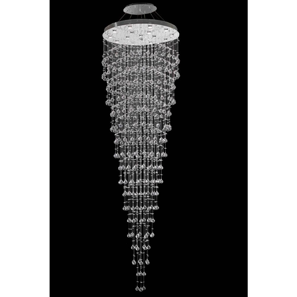 Galaxy 16 light Chrome Chandelier Clear Royal Cut Crystal. Picture 1