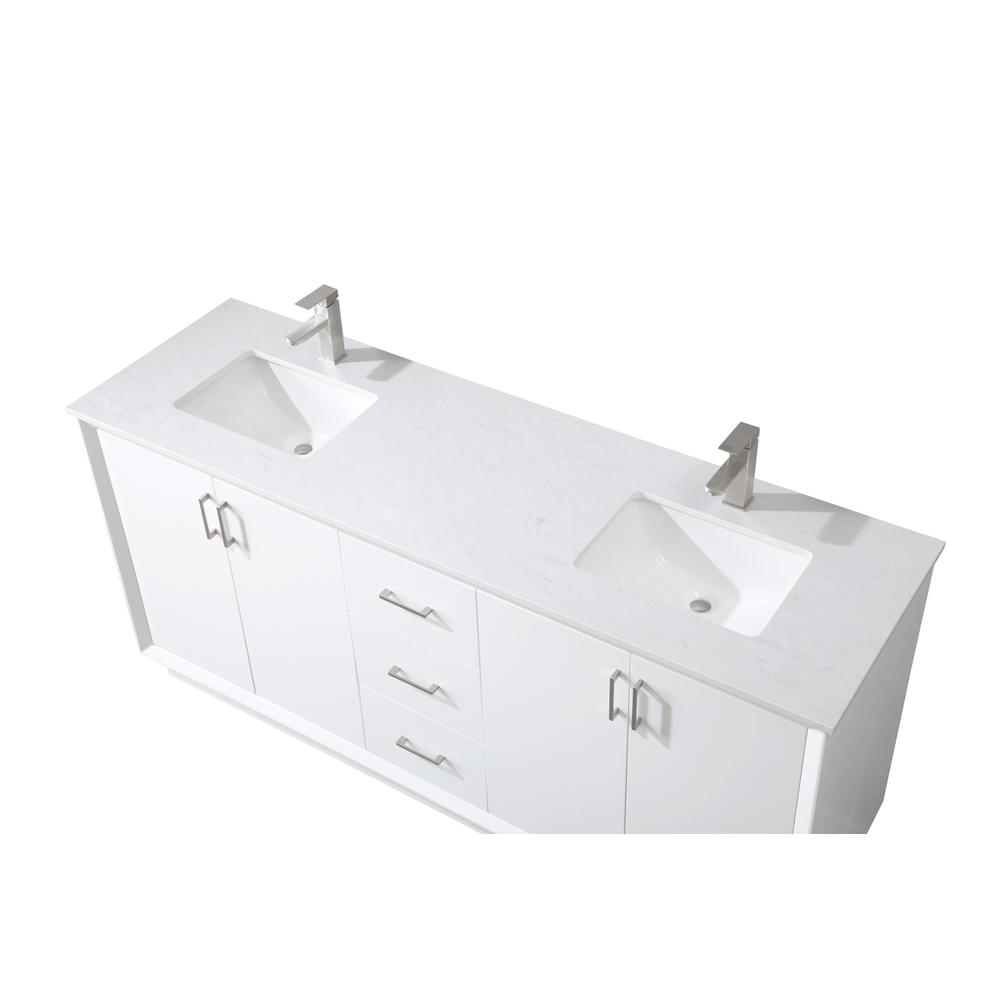 72 Inch Double Bathroom Vanity In White. Picture 10