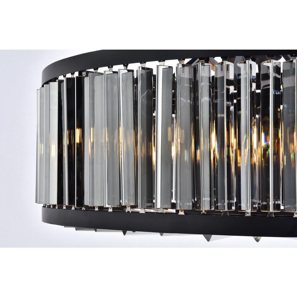 Chelsea 10 light Matte Black Chandelier Silver Shade (Grey) Royal Cut Crystal. Picture 5