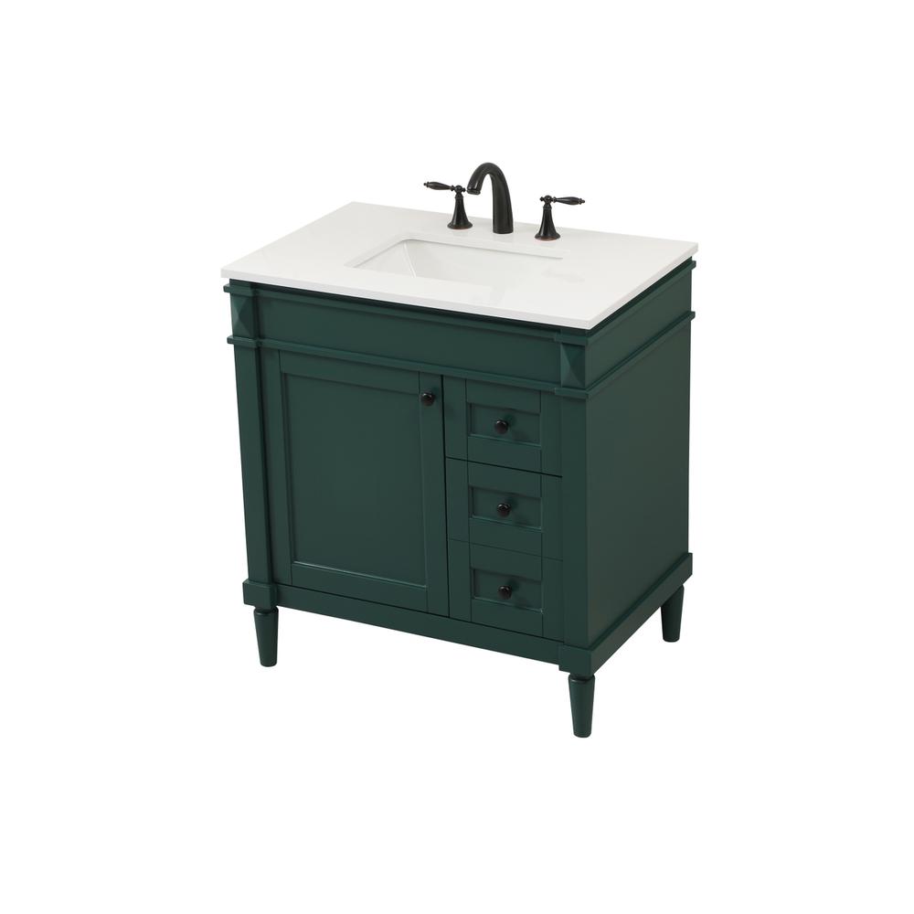 32 inch Single bathroom vanity in green. Picture 8