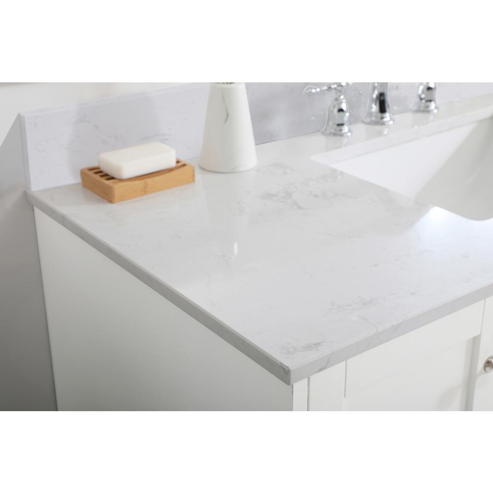 48 inch Single Bathroom Vanity in White with Backsplash. Picture 4