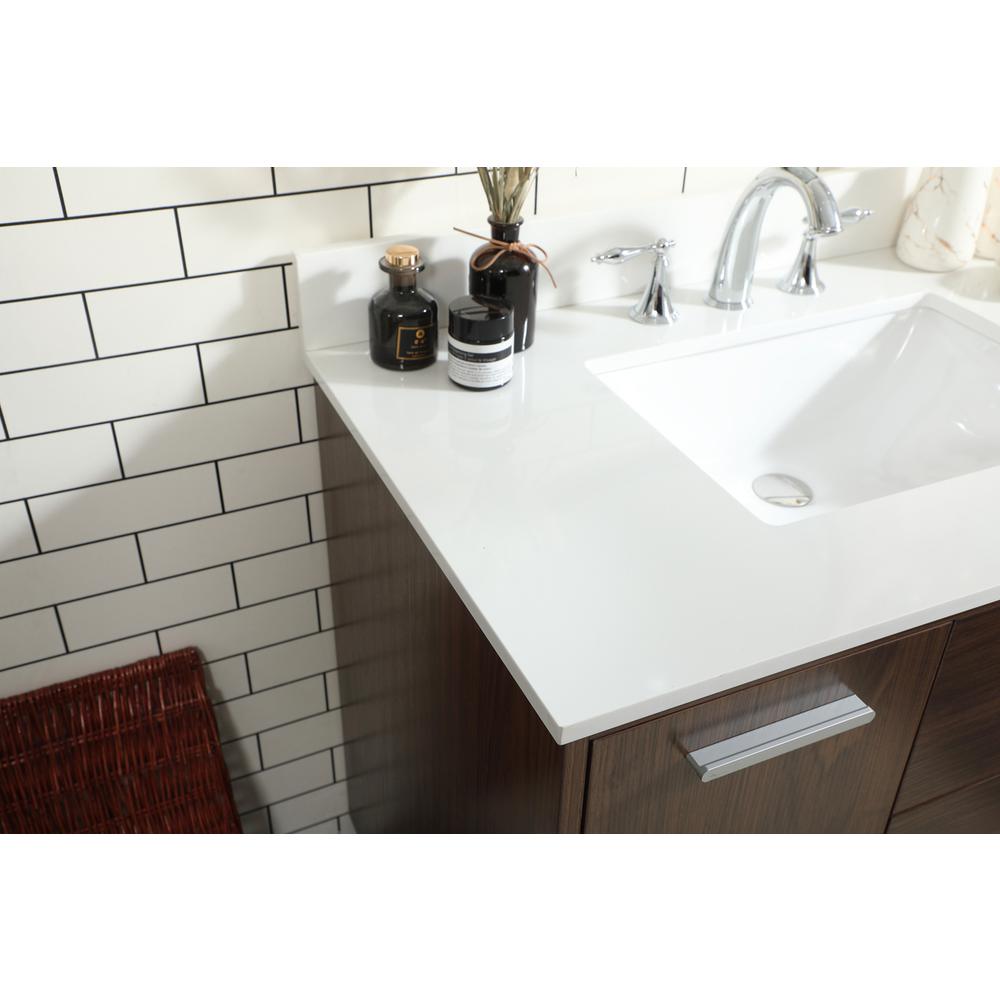 36 inch bathroom vanity in Walnut with backsplash. Picture 5